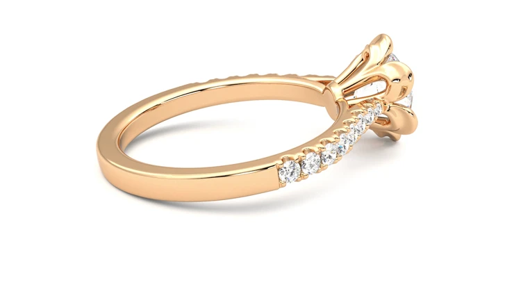 Blossom, 18K Rose Gold pavé style engagement ring