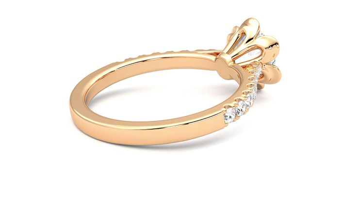 Taylor & Hart Blossom Round Engagement Ring 360 degree image 12