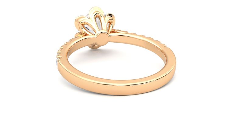 Taylor & Hart Blossom Round Engagement Ring 360 degree image 16