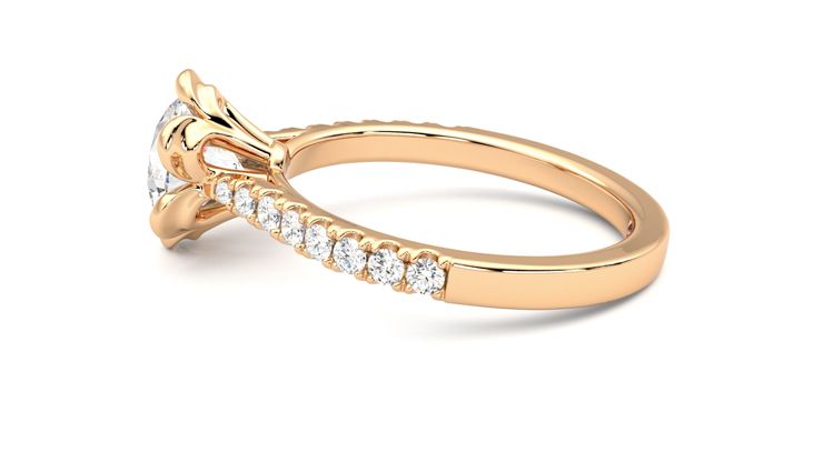 Taylor & Hart Blossom Round Engagement Ring 360 degree image 20