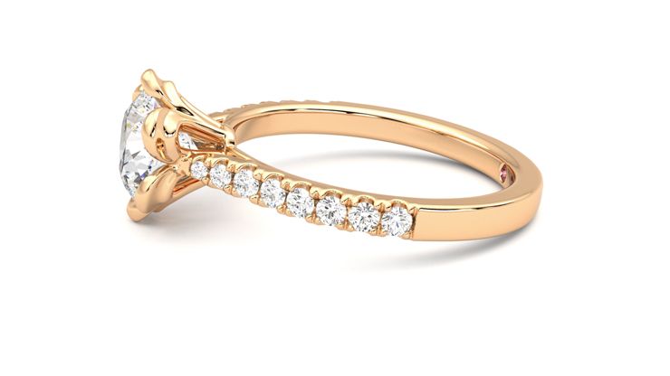 Taylor & Hart Blossom Round Engagement Ring 360 degree image 21