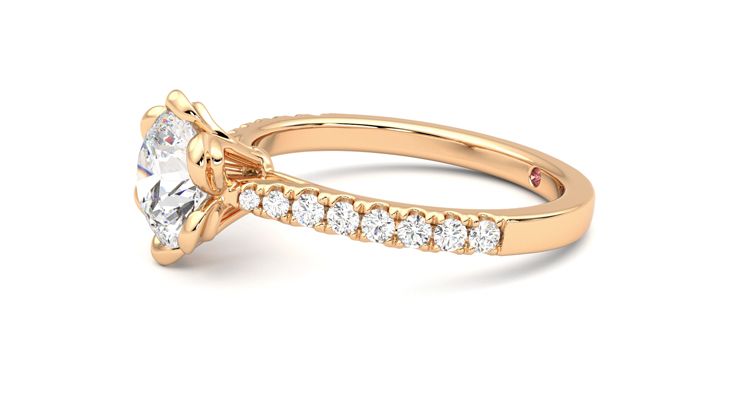 Taylor & Hart Blossom Round Engagement Ring 360 degree image 22