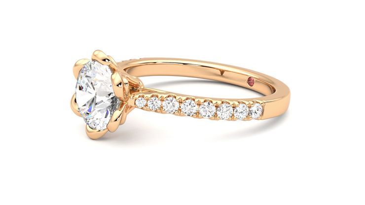Taylor & Hart Blossom Round Engagement Ring 360 degree image 23
