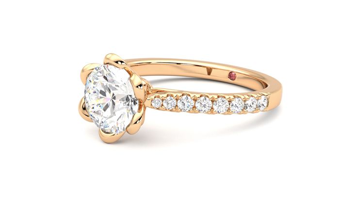 Taylor & Hart Blossom Round Engagement Ring 360 degree image 24
