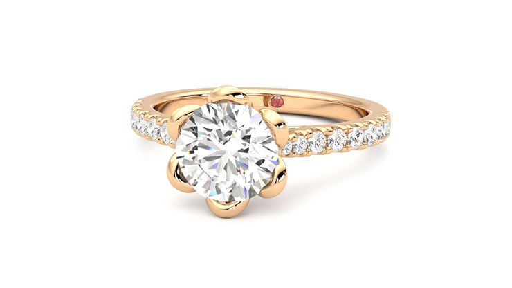 Taylor & Hart Blossom Round Engagement Ring 360 degree image 27