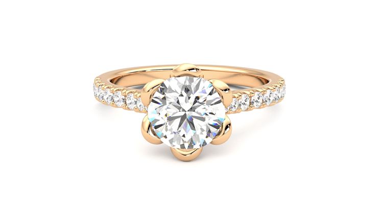 Taylor & Hart Blossom Round Engagement Ring 360 degree image 29