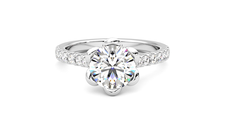 Taylor & Hart Blossom Round Engagement Ring 360 detail 01