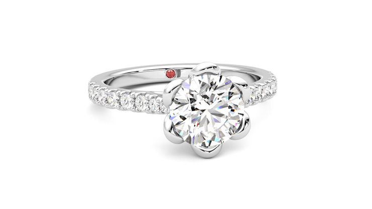 Taylor & Hart Blossom Round Engagement Ring 360 degree image 3