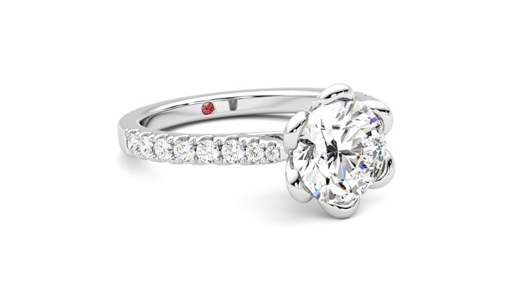 Taylor & Hart Blossom Round Engagement Ring 360 degree image 5