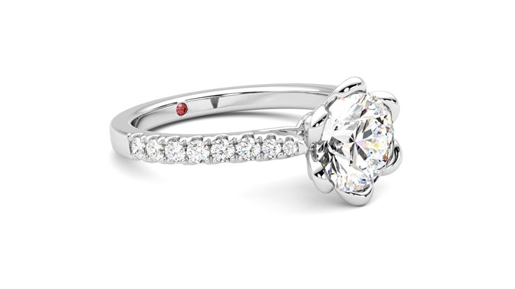 Taylor & Hart Blossom Round Engagement Ring 360 degree image 6