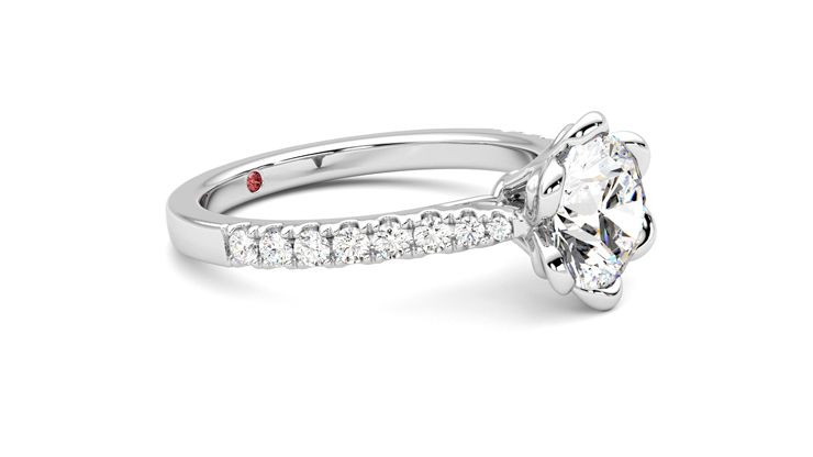 Taylor & Hart Blossom Round Engagement Ring 360 degree image 7