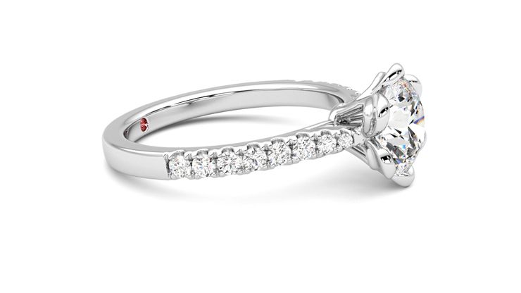 Taylor & Hart Blossom Round Engagement Ring 360 degree image 8