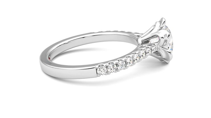 Taylor & Hart Blossom Round Engagement Ring 360 degree image 10