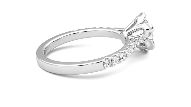 Taylor & Hart Blossom Round Engagement Ring 360 degree image 11
