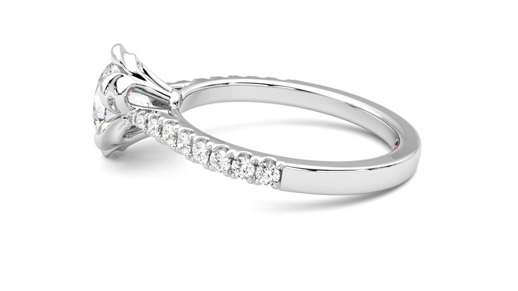 Taylor & Hart Blossom Round Engagement Ring 360 degree image 20