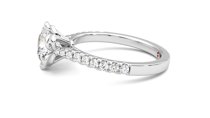 Taylor & Hart Blossom Round Engagement Ring 360 degree image 21