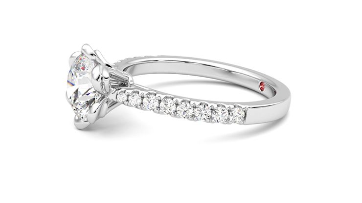 Taylor & Hart Blossom Round Engagement Ring 360 degree image 22