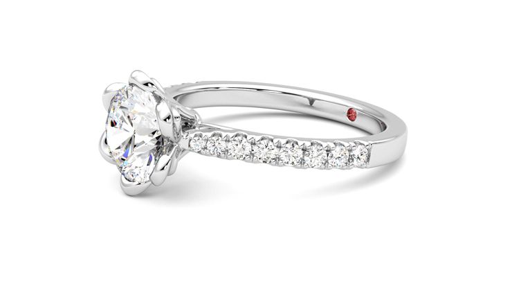 Taylor & Hart Blossom Round Engagement Ring 360 degree image 23