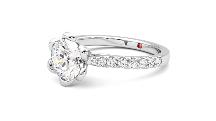Taylor & Hart Blossom Round Engagement Ring 360 degree image 24