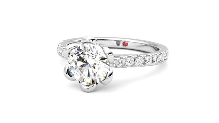Taylor & Hart Blossom Round Engagement Ring 360 degree image 26