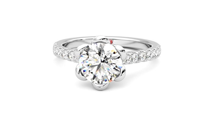 Taylor & Hart Blossom Round Engagement Ring 360 degree image 28