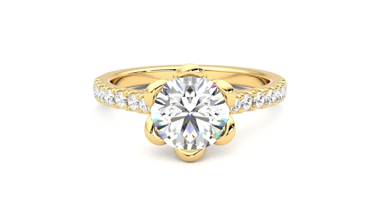 Taylor & Hart Blossom Round Engagement Ring 360 detail 01