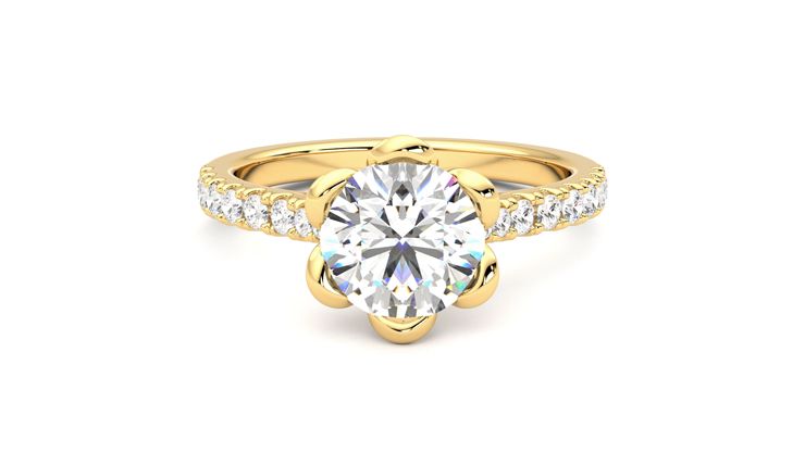 Taylor & Hart Blossom Round Engagement Ring 360 degree image 0