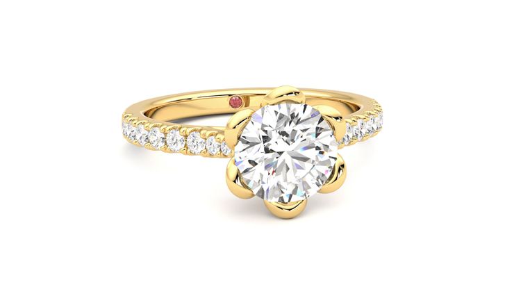 Taylor & Hart Blossom Round Engagement Ring 360 degree image 3