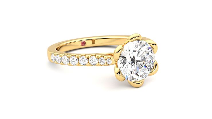 Taylor & Hart Blossom Round Engagement Ring 360 degree image 5