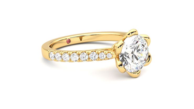 Taylor & Hart Blossom Round Engagement Ring 360 degree image 6