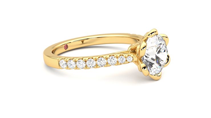 Taylor & Hart Blossom Round Engagement Ring 360 degree image 7
