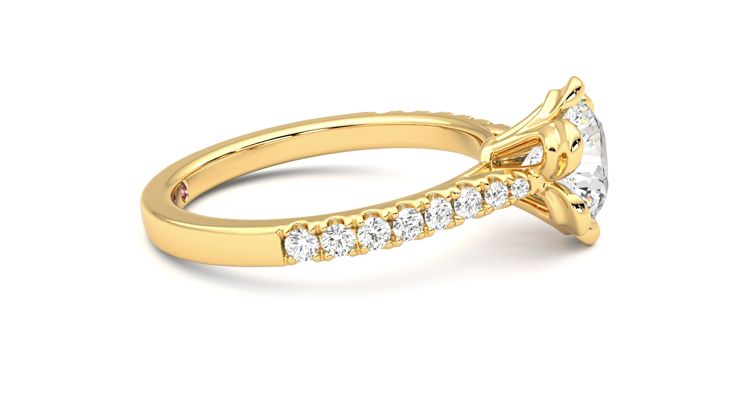 Taylor & Hart Blossom Round Engagement Ring 360 degree image 9