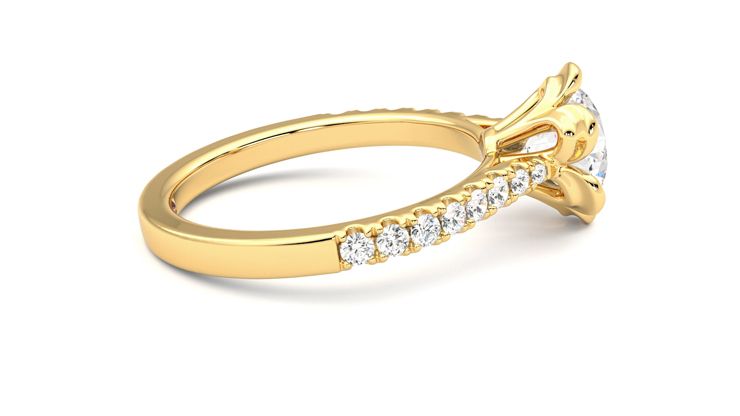 Taylor & Hart Blossom Round Engagement Ring 360 degree image 10
