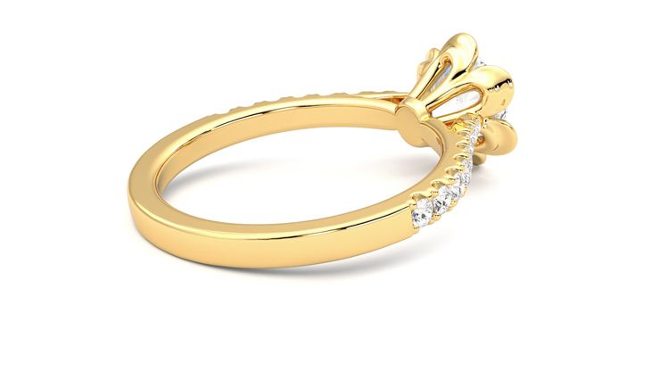 Taylor & Hart Blossom Round Engagement Ring 360 degree image 12