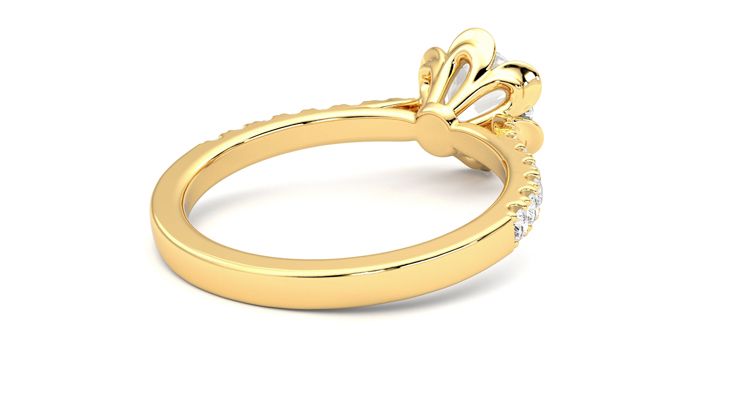 Taylor & Hart Blossom Round Engagement Ring 360 degree image 13