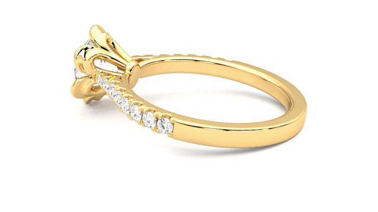 Taylor & Hart Blossom Round Engagement Ring 360 degree image 19