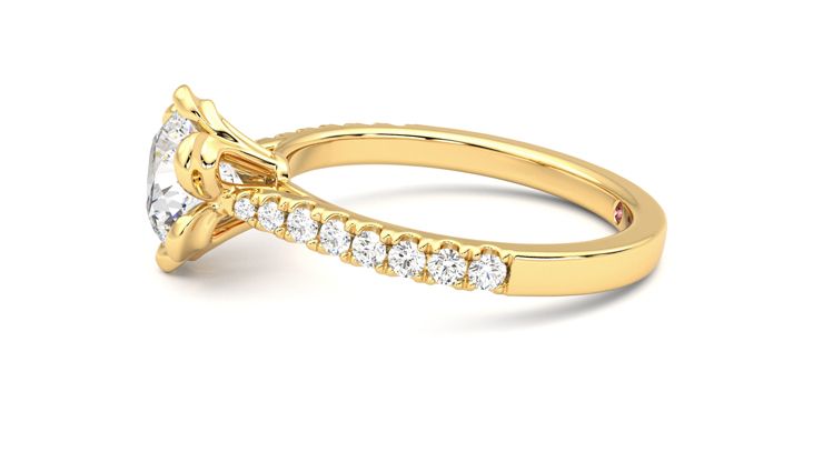 Taylor & Hart Blossom Round Engagement Ring 360 degree image 21