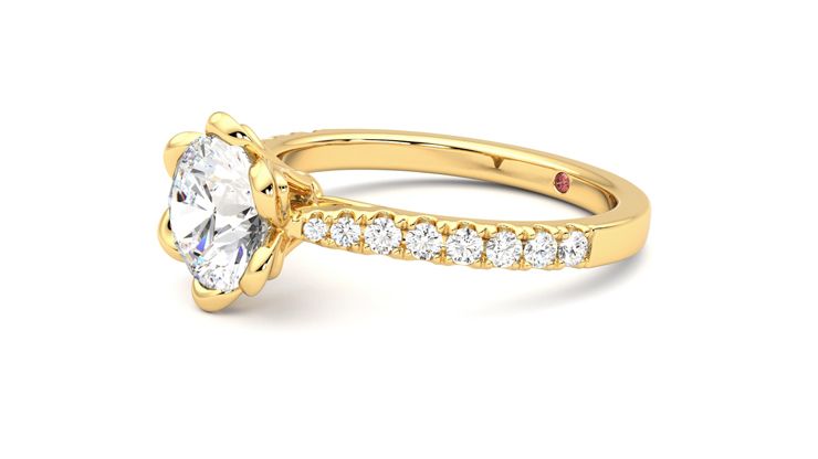 Taylor & Hart Blossom Round Engagement Ring 360 degree image 23