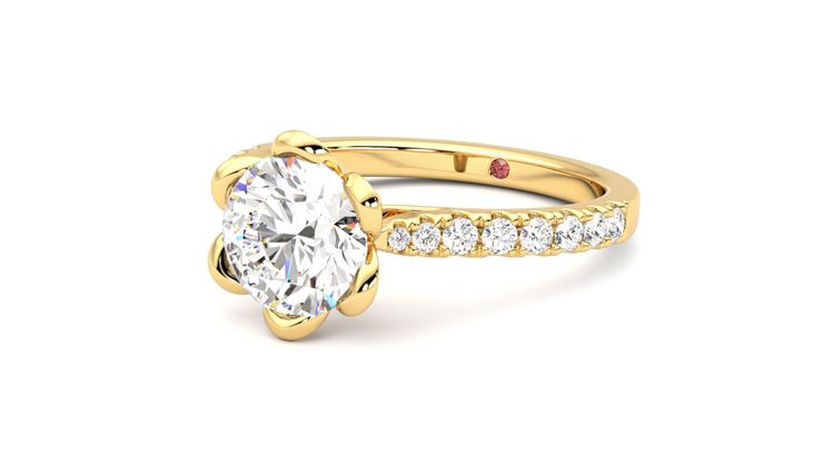 Taylor & Hart Blossom Round Engagement Ring 360 degree image 25