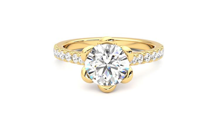 Taylor & Hart Blossom Round Engagement Ring 360 degree image 29