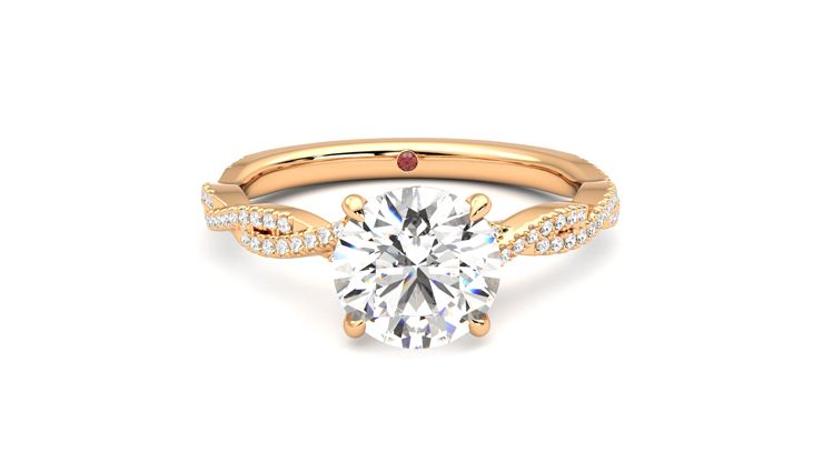 Taylor & Hart Cardamom Round Engagement Ring 360 degree image 1