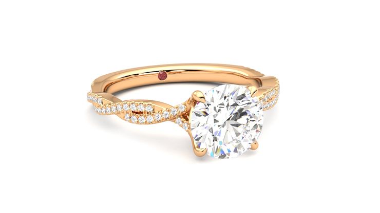 Taylor & Hart Cardamom Round Engagement Ring 360 degree image 4
