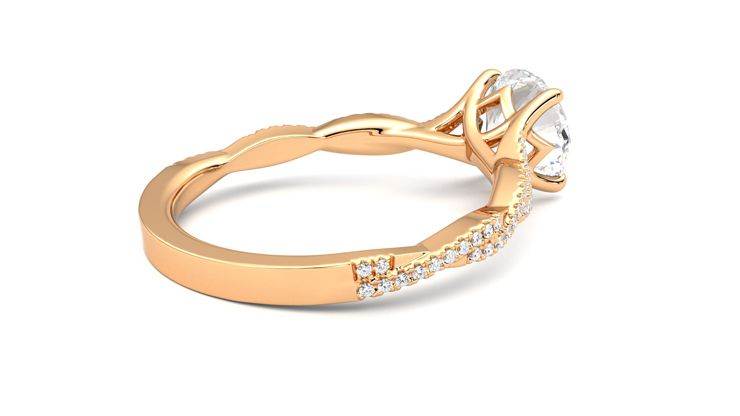 Taylor & Hart Cardamom Round Engagement Ring 360 degree image 12