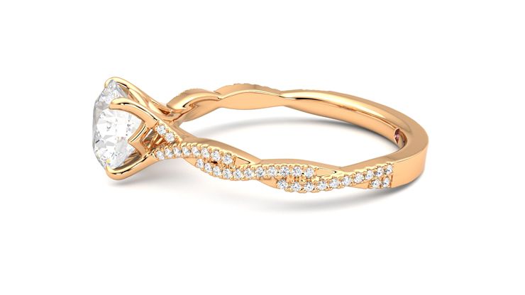 Taylor & Hart Cardamom Round Engagement Ring 360 degree image 21