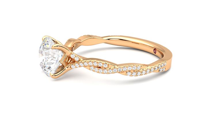 Taylor & Hart Cardamom Round Engagement Ring 360 degree image 22