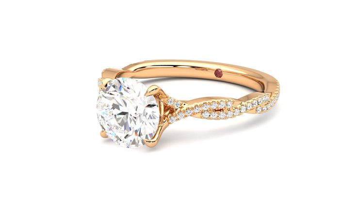 Taylor & Hart Cardamom Round Engagement Ring 360 degree image 25