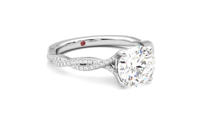 Taylor & Hart Cardamom Round Engagement Ring 360 degree image 5