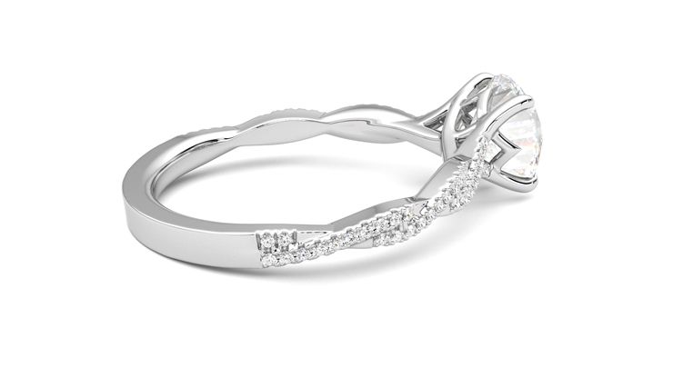 Taylor & Hart Cardamom Round Engagement Ring 360 degree image 11