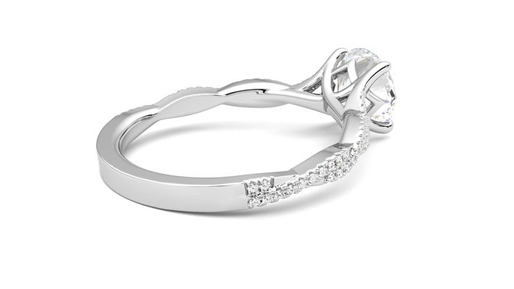 Taylor & Hart Cardamom Round Engagement Ring 360 degree image 12