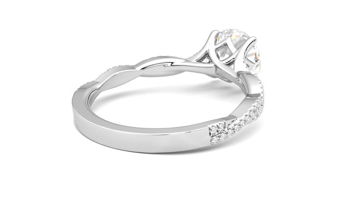Taylor & Hart Cardamom Round Engagement Ring 360 degree image 13